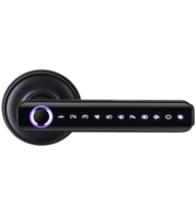 Tuya BLE Smart Lever Lock IP65 with 5572 Mortise, Fingerprint, App Control, Mechanical Key Backup, Zinc Alloy, Remote Unlock, Black